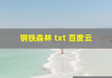 钢铁森林 txt 百度云